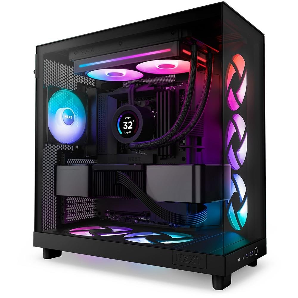 Imagem 4 de 6 do produto Ventoinha NZXT Single-frame F Series, LED RGB Core, 240mm, 2x 120mm, Preto - RF-U24HF-B1