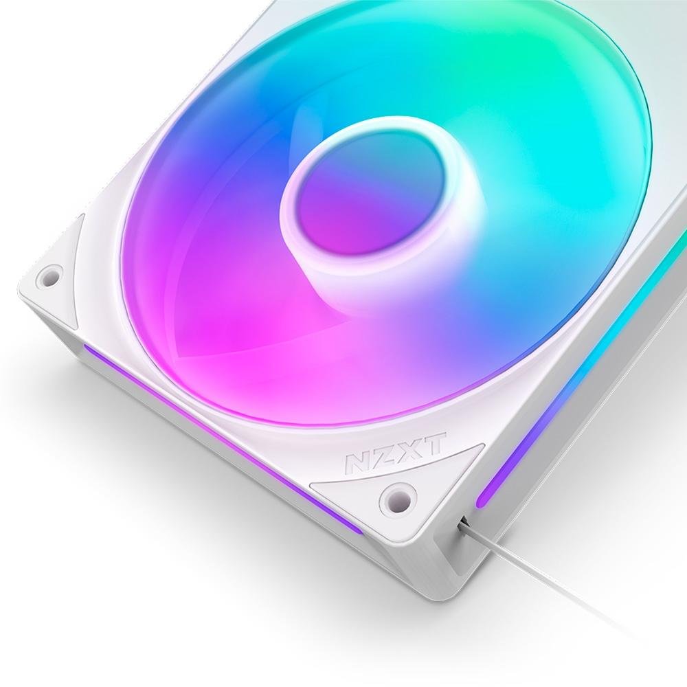 Imagem 5 de 6 do produto Ventoinha NZXT Single-frame F Series, LED RGB Core, 240mm, 2x 120mm, Branco - RF-U24HF-W1