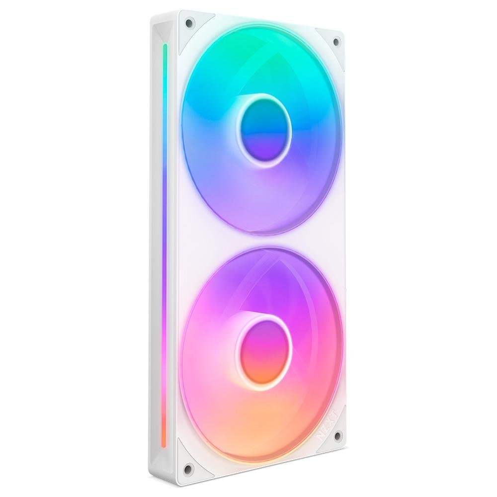 Ventoinha NZXT Single-frame F Series, LED RGB Core, 240mm, 2x 120mm, Branco - RF-U24HF-W1 4