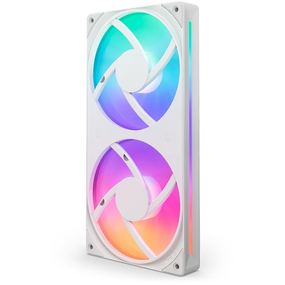 Imagem 2 de 6 do produto Ventoinha NZXT Single-frame F Series, LED RGB Core, 240mm, 2x 120mm, Branco - RF-U24HF-W1