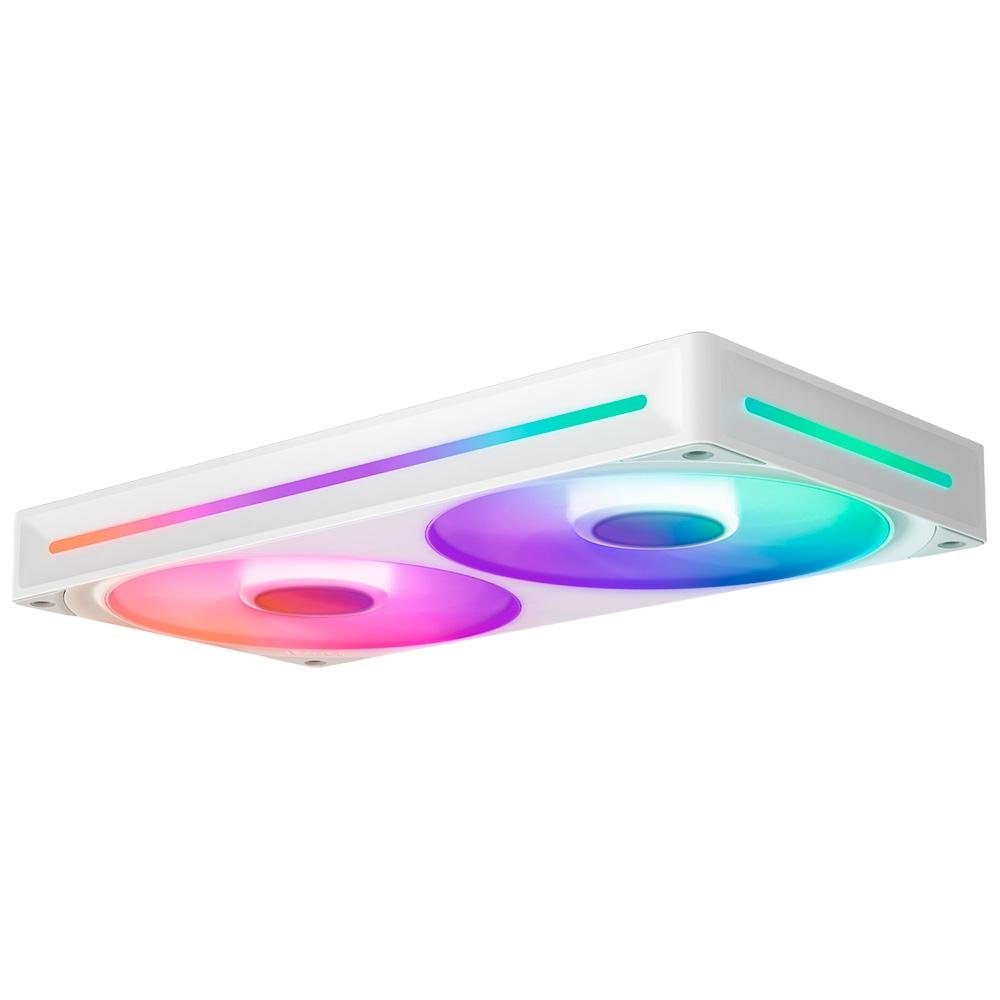 Imagem 3 de 6 do produto Ventoinha NZXT Single-frame F Series, LED RGB Core, 240mm, 2x 120mm, Branco - RF-U24HF-W1