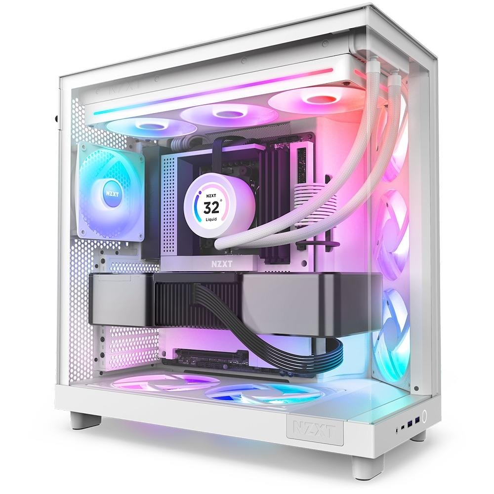 Imagem 4 de 6 do produto Ventoinha NZXT Single-frame F Series, LED RGB Core, 360mm, 3x 120mm, Branco - RF-U36HF-W1
