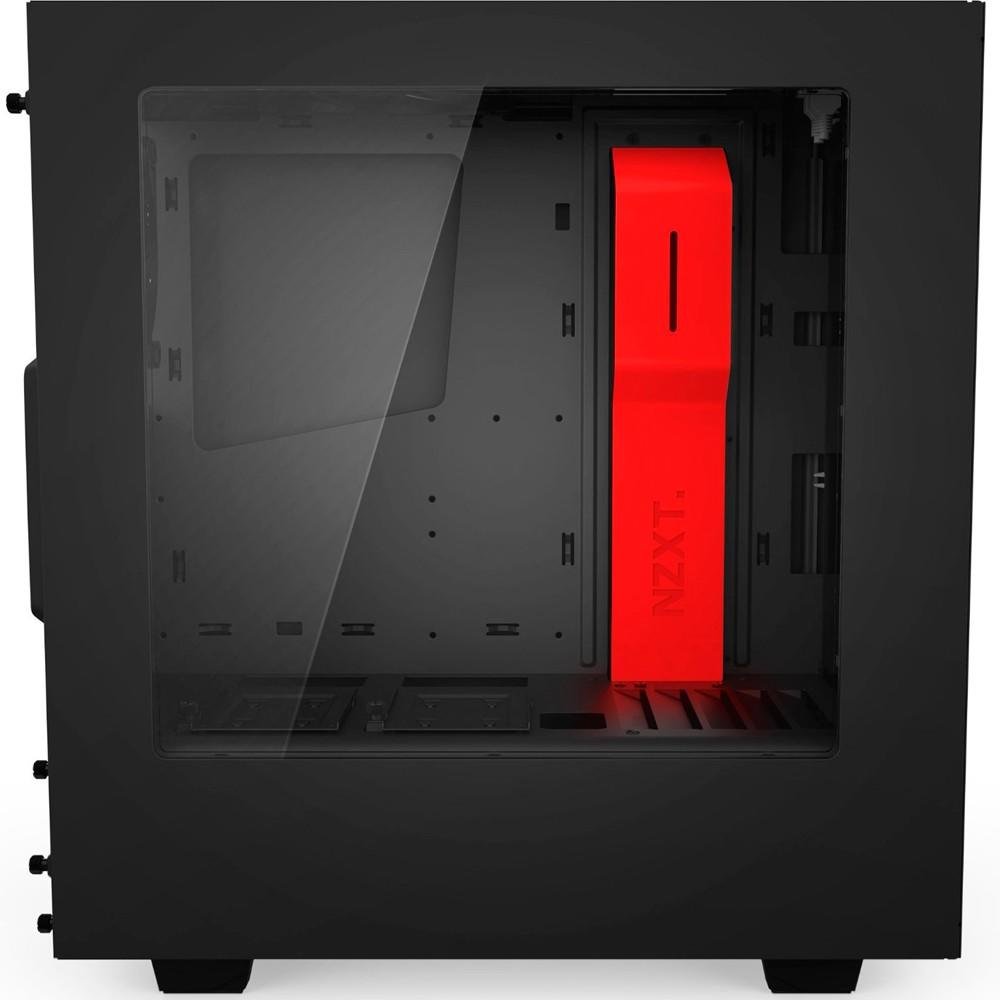 Gabinete NZXT Mid-Tower S340 Preto/Vermelho Lateral em Acrílico CA-S340MB-GR