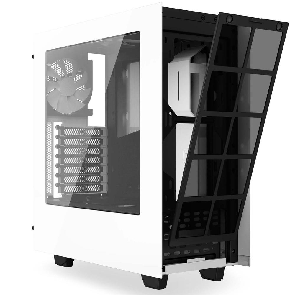 Gabinete NZXT Mid-Tower S340 Branco Lateral em Acrílico CA-S340W-W1