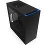 Gabinete NZXT Mid-Tower S340 Preto/Azul Lateral em Acrílico CA-S340MB-GB