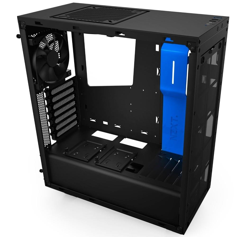 Gabinete NZXT Mid-Tower S340 Preto/Azul Lateral em Acrílico CA-S340MB-GB