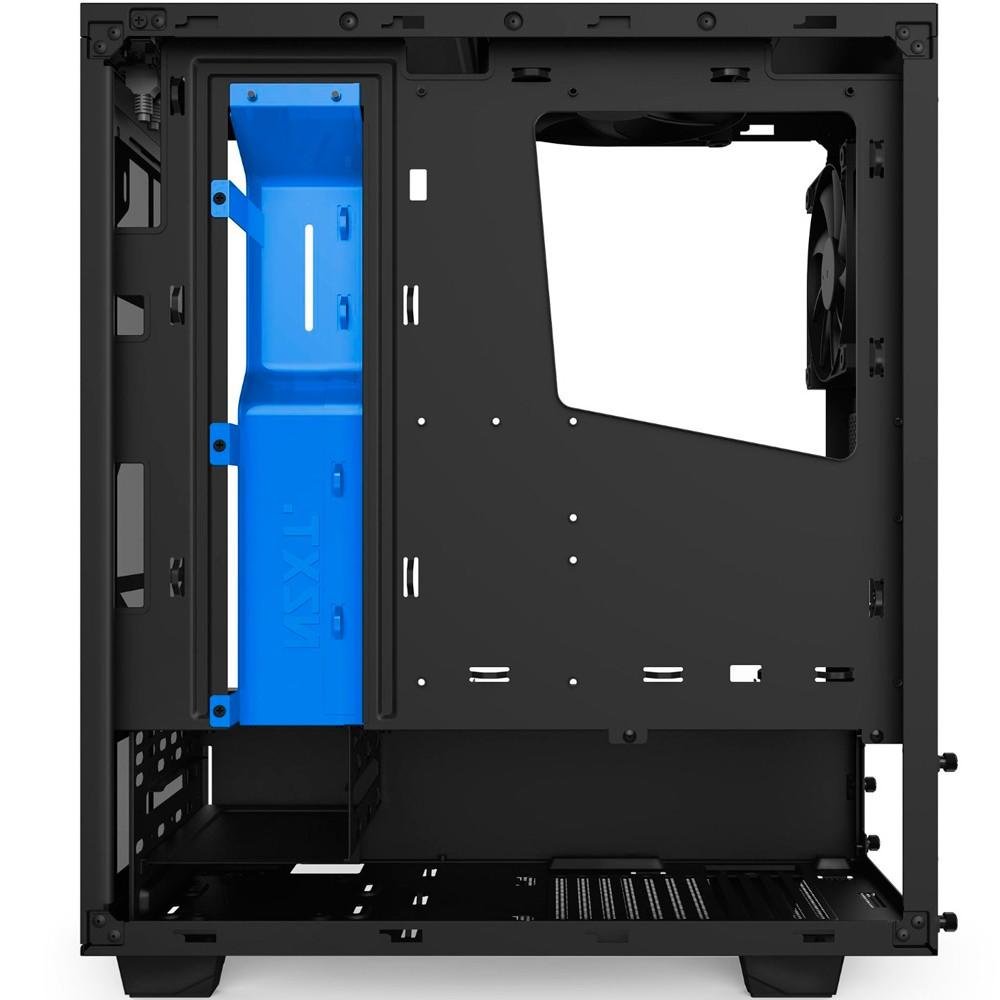 Gabinete NZXT Mid-Tower S340 Preto/Azul Lateral em Acrílico CA-S340MB-GB