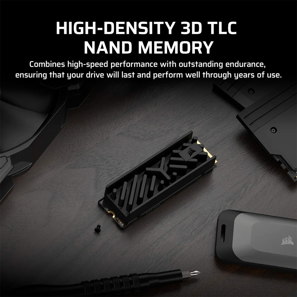 SSD Corsair MP700 ELITE 1TB, with heatsink NVMe PCIe M.2, Leitura até 10.000MB/s, Preto - CSSD-F1000GBMP700EHS - view 12