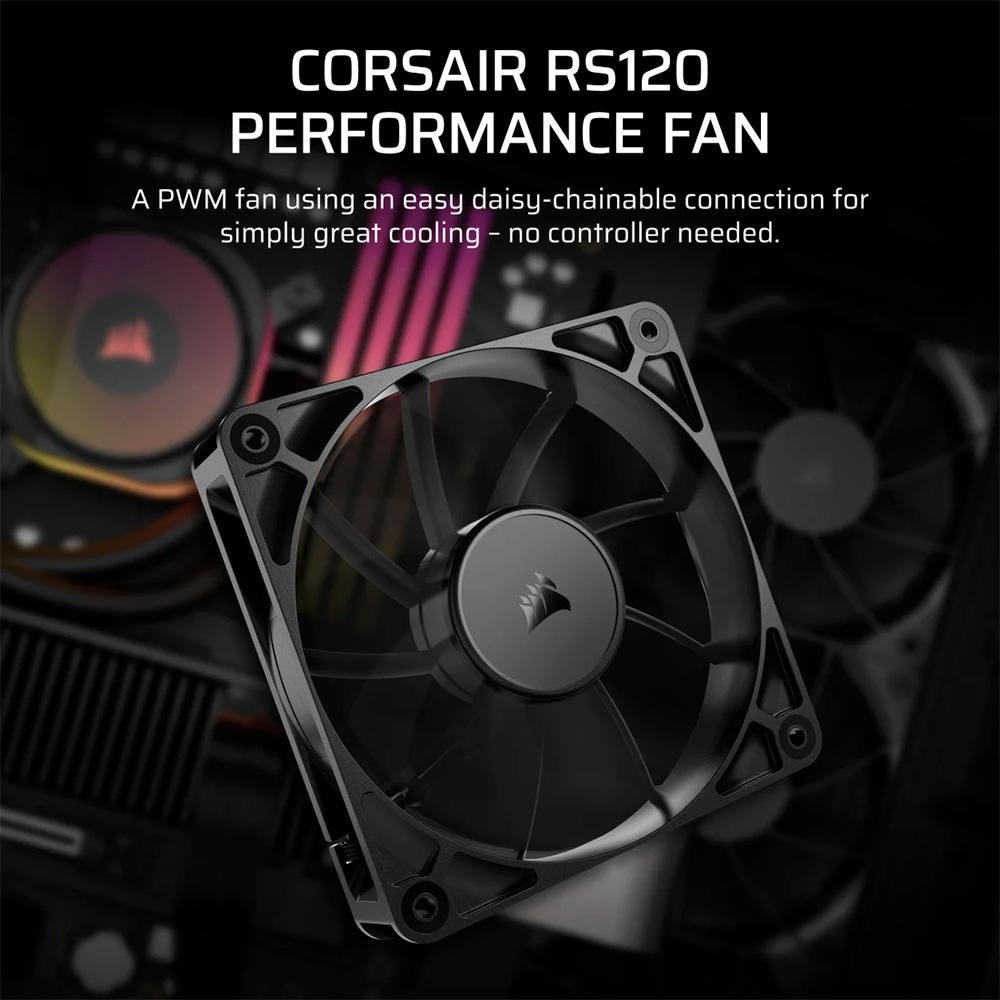 Imagem 3 de 7 do produto Ventoinha Corsair RS120, 120mm, Preto - CO-9050188-WW