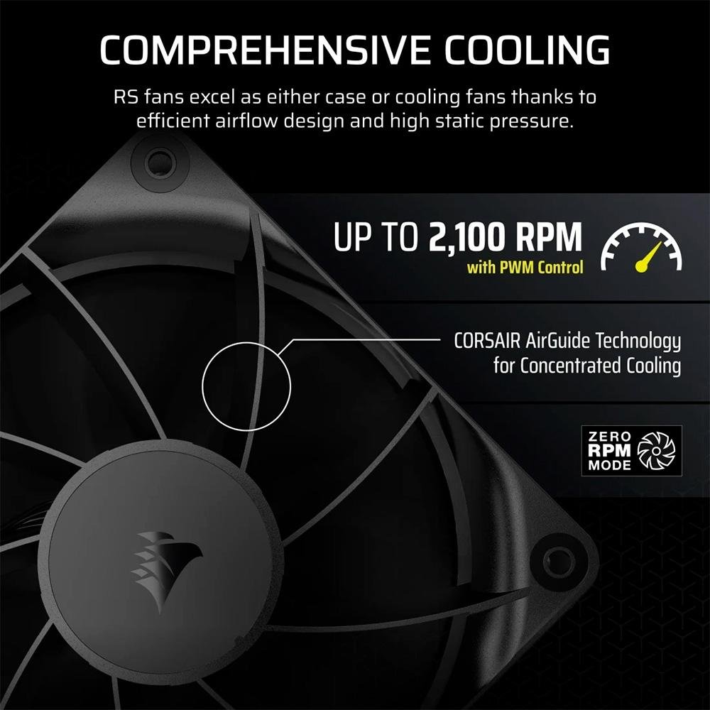 Imagem 5 de 7 do produto Ventoinha Corsair RS120, 120mm, Preto - CO-9050188-WW