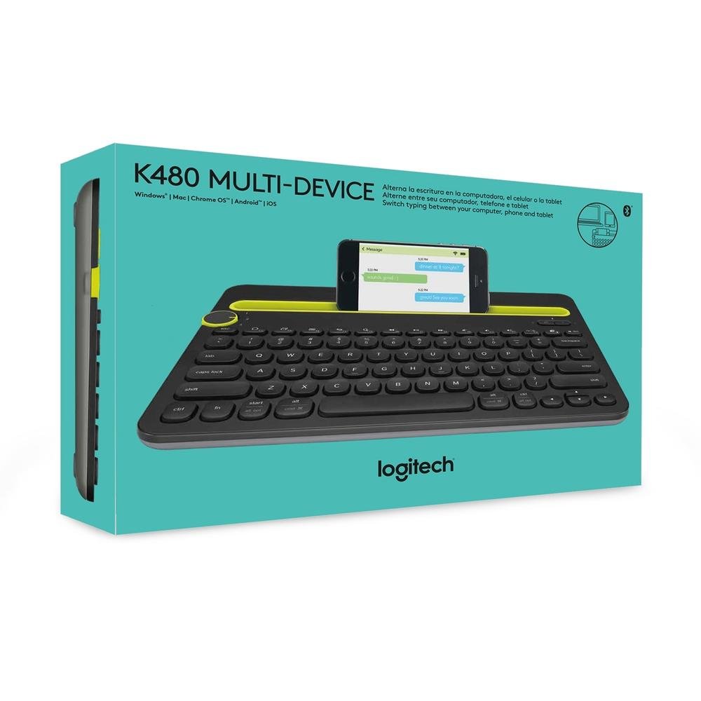 Imagem 6 de 6 do produto Teclado sem fio Logitech K480 com Suporte Integrado para Smartphone e Tablet, Bluetooth Easy-Switch para 3 dispositivos - 920-006348