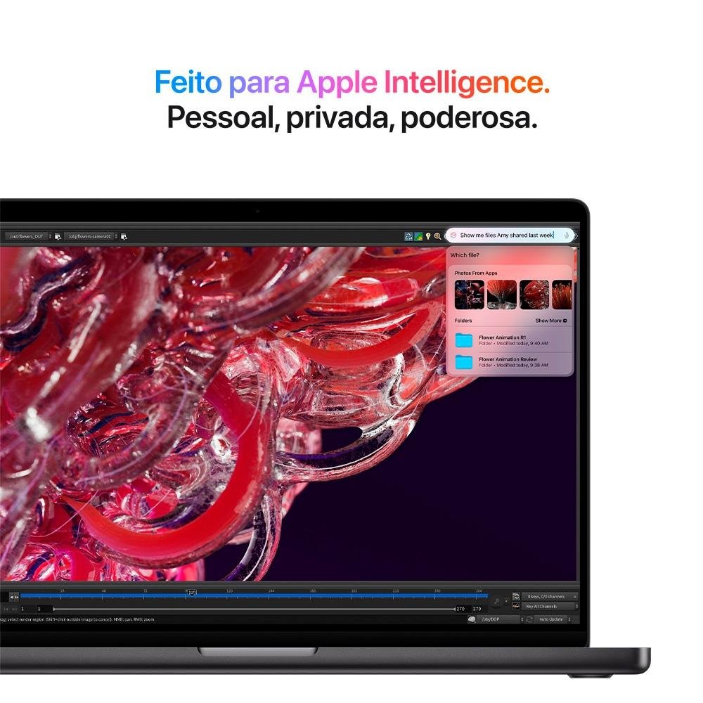 MacBook Pro Apple 16, M4 Pro, CPU 14 Núcleos, GPU 20 Núcleos, Neural Engine de 16 Núcleos, 24GB RAM, SSD 512GB, Preto-espacial - MX2X3BZ/A - view 5