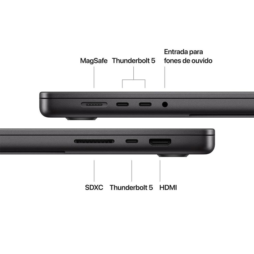 "MacBook Pro Apple 16"", M4 Max, CPU 16 Núcleos, GPU 40 Núcleos, Neural Engine de 16 Núcleos, 48GB RAM, SSD 1TB, Preto-espacial - MX313BZ/A" - view 7