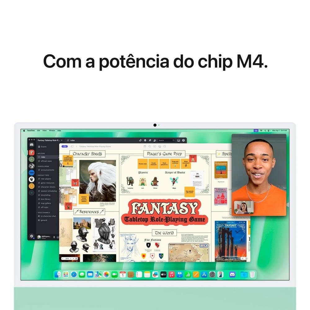 iMac Apple Tela Retina 24" 4.5K, Chip M4, CPU 10 Núcelos, GPU 10 Núcleos, Neural Engine de 16 Núcleos, 24GB RAM, 512GB SSD, Verde - MD2Q4BZ/A iMac Apple Tela Retina 24" 4.5K, Chip M4, CPU 10 Núcelos, GPU 10 Núcleos, Neural Engine de 16 Núcleos, 24GB RAM, 512GB SSD, Verde - MD2Q4BZ/A