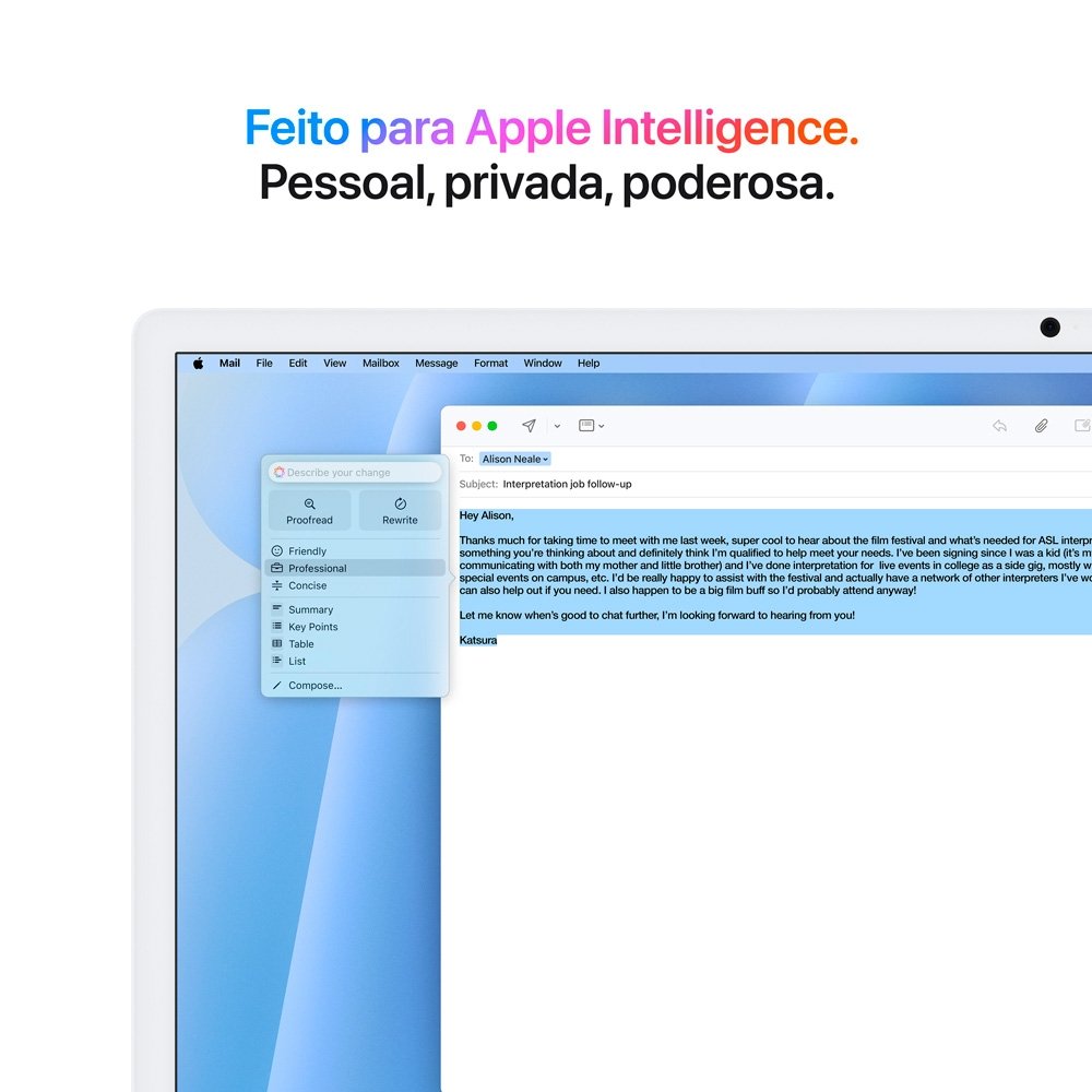 iMac Apple Tela Retina 24" 4.5K, Chip M4, CPU 10 Núcelos, GPU 10 Núcleos, Neural Engine de 16 Núcleos, 24GB RAM, 512GB SSD, Azul - MD2T4BZ/A iMac Apple Tela Retina 24" 4.5K, Chip M4, CPU 10 Núcelos, GPU 10 Núcleos, Neural Engine de 16 Núcleos, 24GB RAM, 512GB SSD, Azul - MD2T4BZ/A
