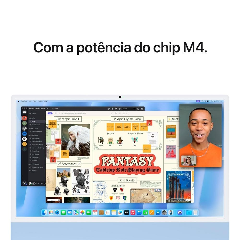 iMac Apple Tela Retina 24" 4.5K, Chip M4, CPU 10 Núcelos, GPU 10 Núcleos, Neural Engine de 16 Núcleos, 24GB RAM, 512GB SSD, Azul - MD2T4BZ/A iMac Apple Tela Retina 24" 4.5K, Chip M4, CPU 10 Núcelos, GPU 10 Núcleos, Neural Engine de 16 Núcleos, 24GB RAM, 512GB SSD, Azul - MD2T4BZ/A
