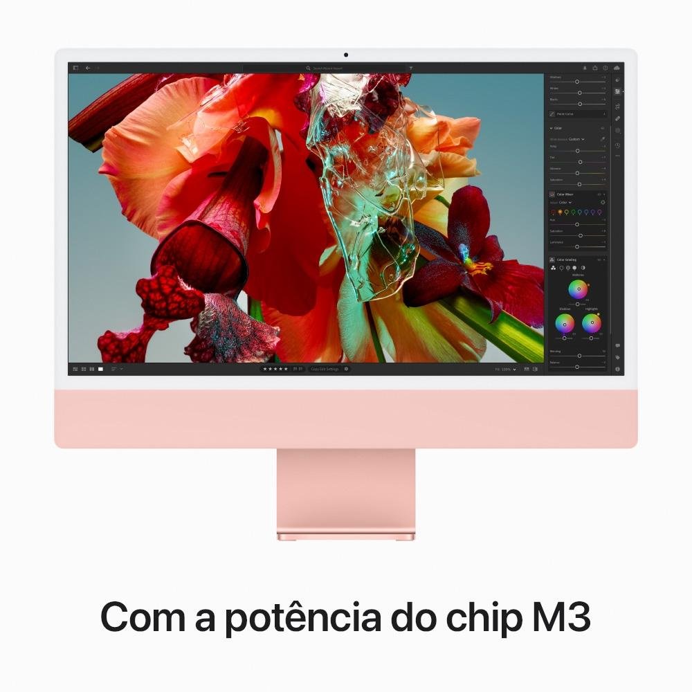 iMac Apple Tela Retina 24" 4.5K, Chip M4, CPU 10 Núcelos, GPU 10 Núcleos, Neural Engine de 16 Núcleos, 24GB RAM, SSD 512GB, Rosa - MD2U4BZ/A
