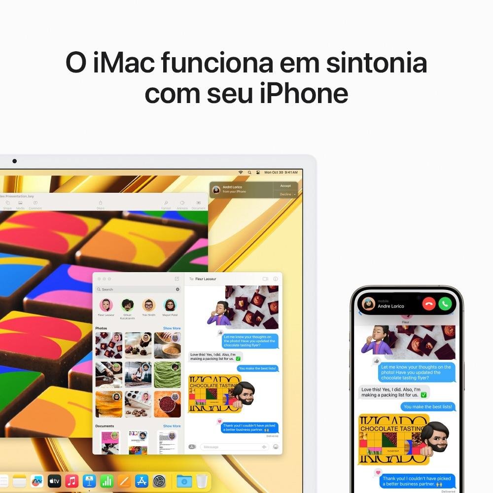 iMac Apple Tela Retina 24" 4.5K, Chip M4, CPU 10 Núcelos, GPU 10 Núcleos, Neural Engine de 16 Núcleos, 24GB RAM, SSD 512GB, Rosa - MD2U4BZ/A