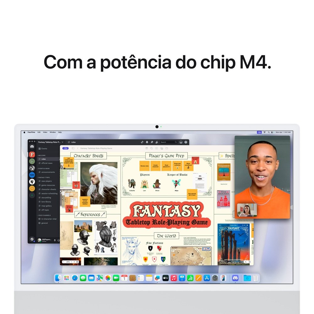 "iMac Apple Tela Retina 24"" 4.5K Vidro Nano-Texture, Chip M4, CPU 10 Núcleos, GPU 10 Núcleos, Neural Engine de 16 Núcleos, 16GB RAM, 256GB SSD, Prata - MD3H4BZ/A" - view 5