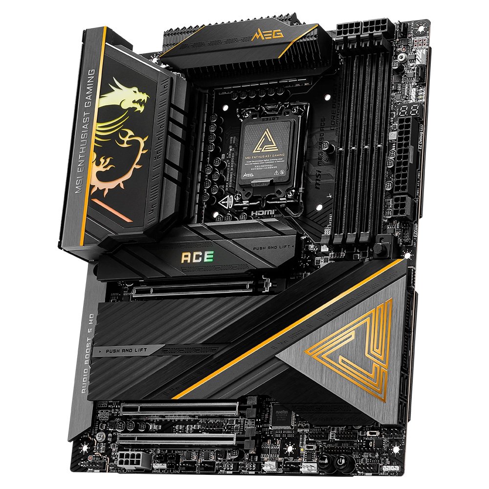Placa-Mãe MSI MEG Z890 Ace, Intel, DDR5, ATX, Wi-Fi 7 e Bluetooth 5.4, Preto - 911-7E22-001 Placa-Mãe MSI MEG Z890 Ace, Intel, DDR5, ATX, Wi-Fi 7 e Bluetooth 5.4, Preto - 911-7E22-001