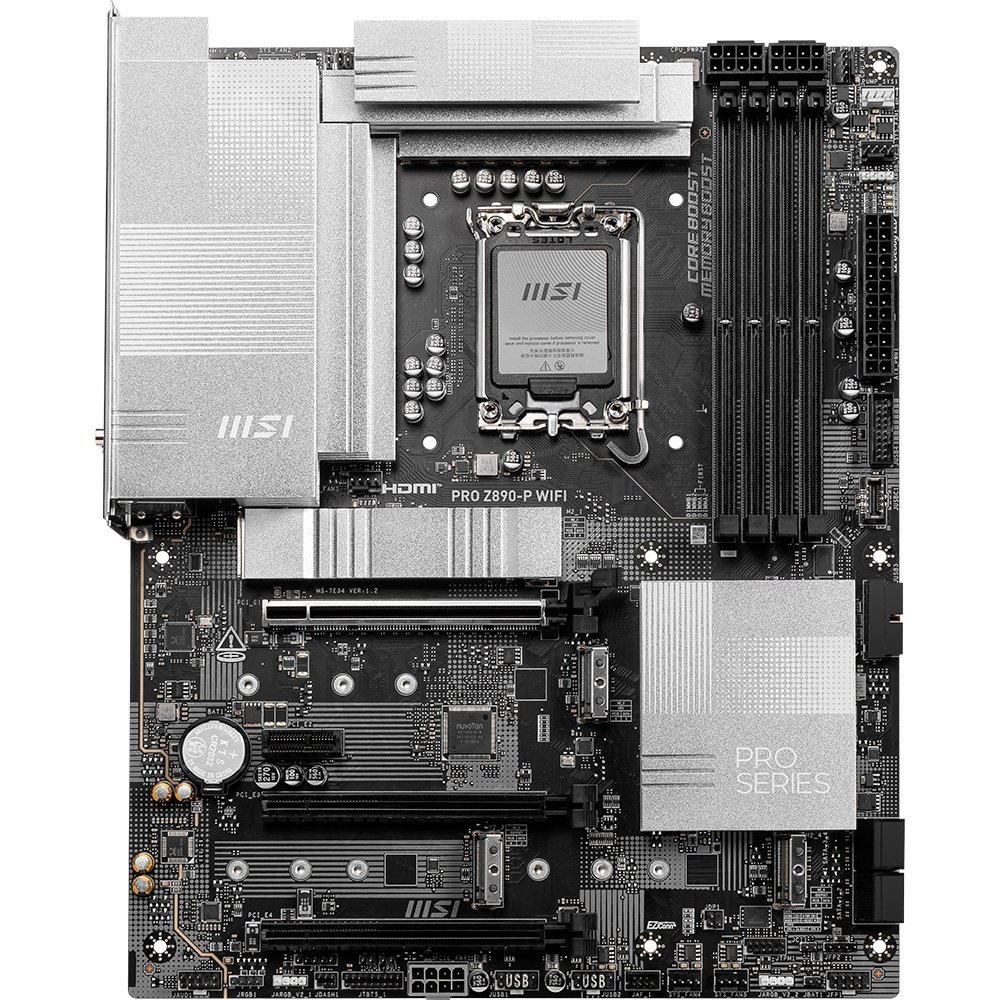 Imagem 2 de 6 do produto Placa-Mãe MSI PRO Z890-P, Intel, DDR5, ATX, Wi-Fi 7 e Bluetooth 5.4, Preto - 911-7E34-001