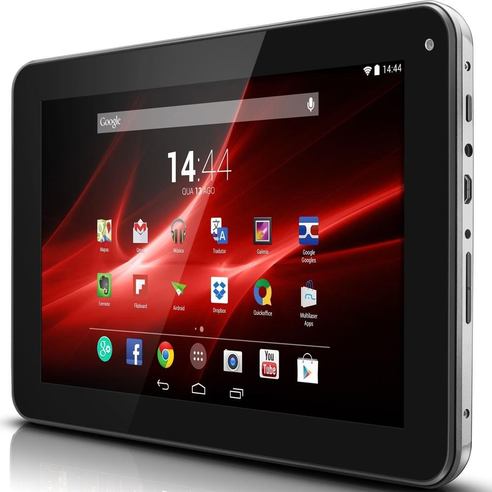 Imagem 7 de 7 do produto Tablet Multilaser M9 Quad Core Android  4.4, Câmera 2.0, Cinza - NB173