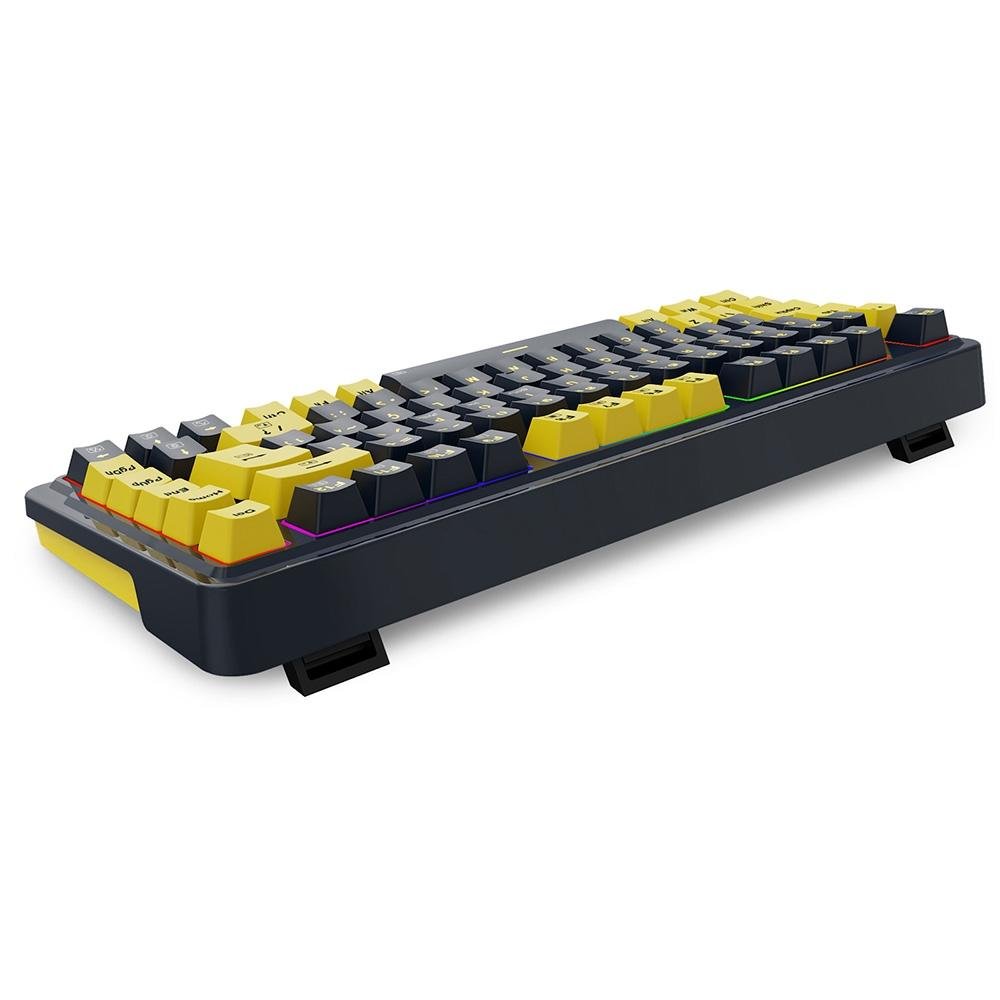 Imagem 5 de 9 do produto Teclado Mecânico Gamer Redragon ELF, RGB Chroma Mk.II, Switch Melt Gold, Cabo USB-C Removível, ABNT2, Preto E Laranja - K649PY-RGB PT