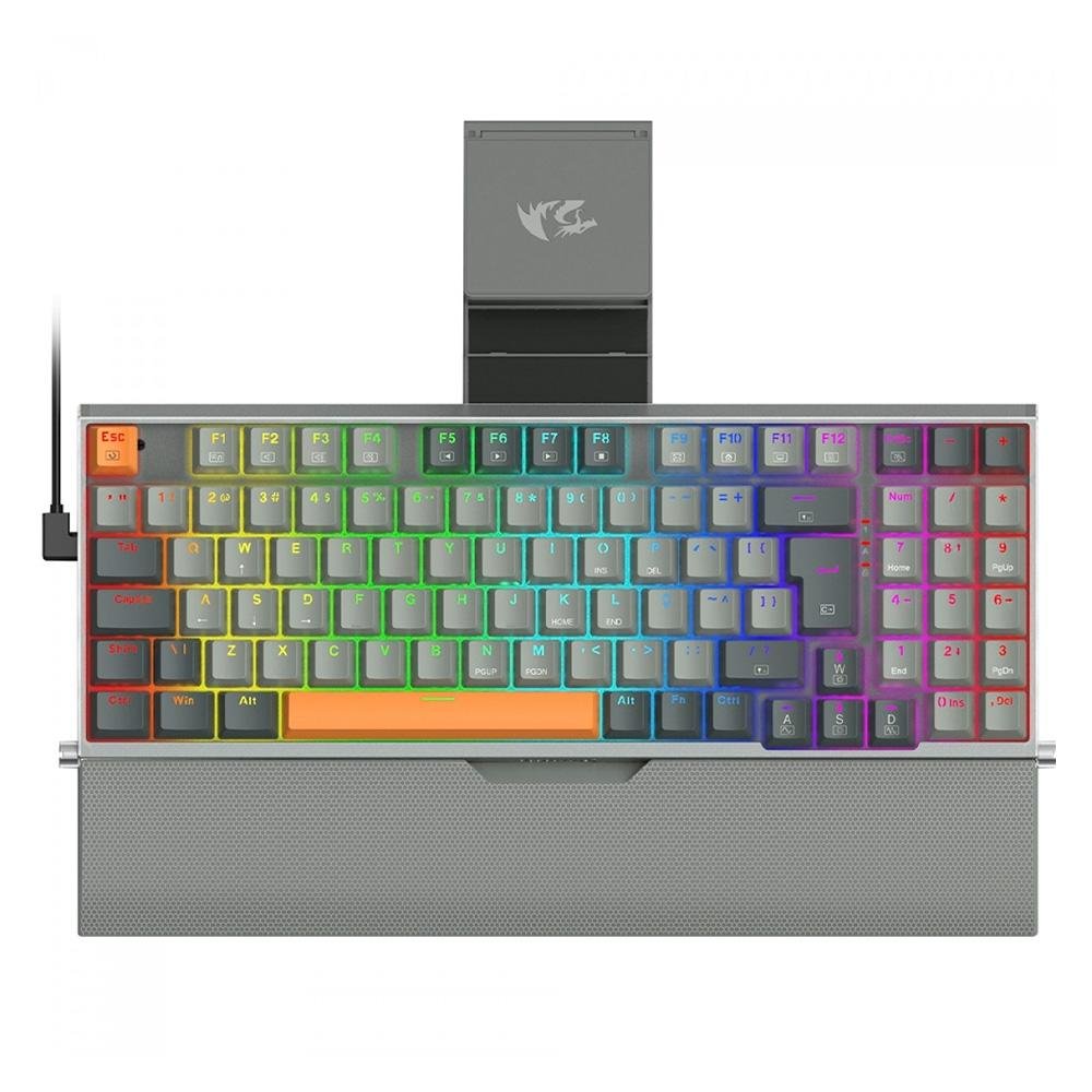 Teclado Redragon Olaf Cinza RGB Mecânico | KaBuM!