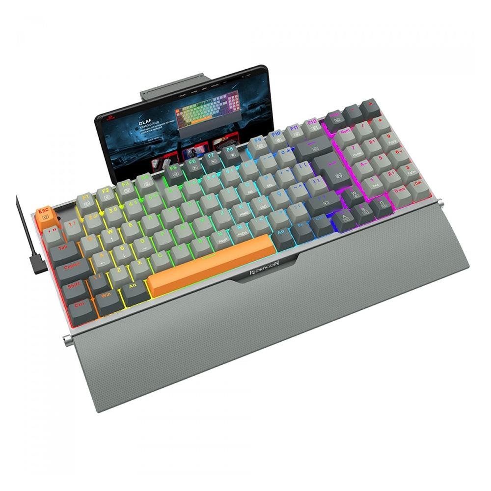 Teclado Redragon Olaf Cinza RGB Mecânico | KaBuM!