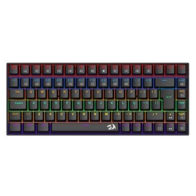 Teclado Mecânico Gamer Redragon Phantom, Iluminação Rainbow, Switch Marrom, Cabo USB-C Removível, ABNT2, Preto - K629-KB (PT-BROWN)