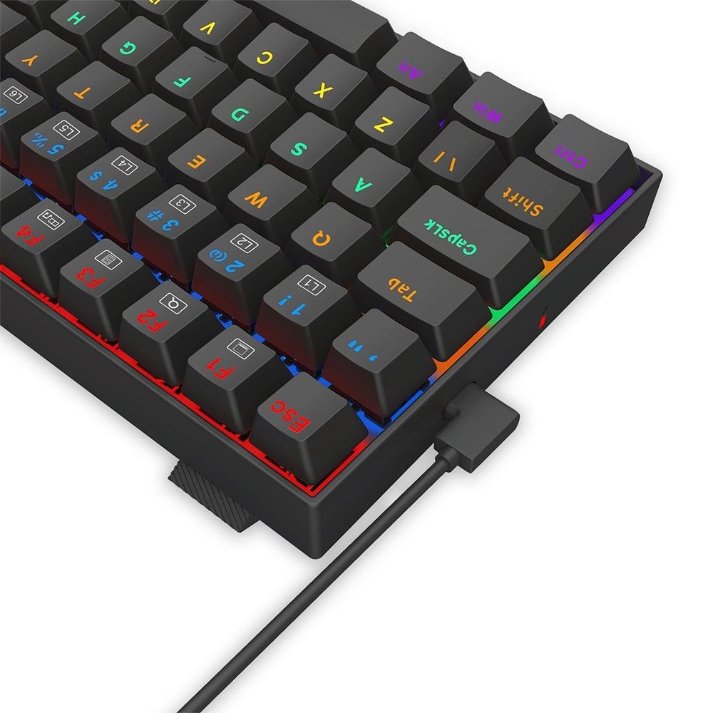 Teclado Mecânico Gamer ( Balão.info) Phantom, Iluminação Rainbow, Switch Marrom, Cabo USB-C Removível, ( Balão.info), Preto - K629-KB (PT-BROWN - foto 7