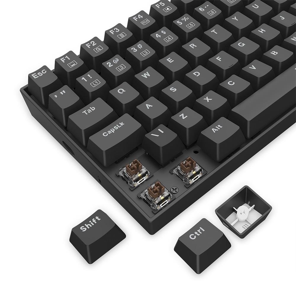 Teclado Mecânico Gamer ( Balão.info) Phantom, Iluminação Rainbow, Switch Marrom, Cabo USB-C Removível, ( Balão.info), Preto - K629-KB (PT-BROWN - foto 8