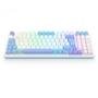 Teclado Sem Fio Mecânico Gamer Redragon Gloria Pro, Switch Marrom, USB e Bluetooth, ABNT2, Branco - K664WBP-RGB-PRO (PT-BUMBLEBEE)