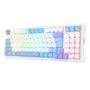 Teclado Sem Fio Mecânico Gamer Redragon Gloria Pro, Switch Marrom, USB e Bluetooth, ABNT2, Branco - K664WBP-RGB-PRO (PT-BUMBLEBEE)