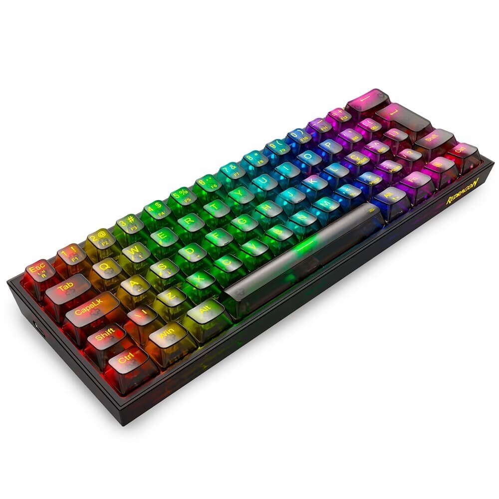 Teclado Mecânico Gamer ( Balão.info) Fizz Clear Black, RGB Chroma Mk.II, Cabo USB-C Removível, ( Balão.info), Preto - K617CTB-RGB - foto 2