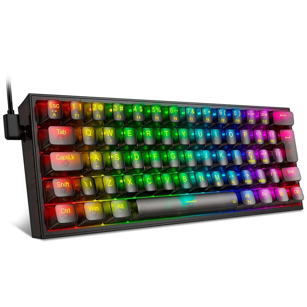 Teclado Mecânico Gamer ( Balão.info) Fizz Clear Black, RGB Chroma Mk.II, Cabo USB-C Removível, ( Balão.info), Preto - K617CTB-RGB - foto 5