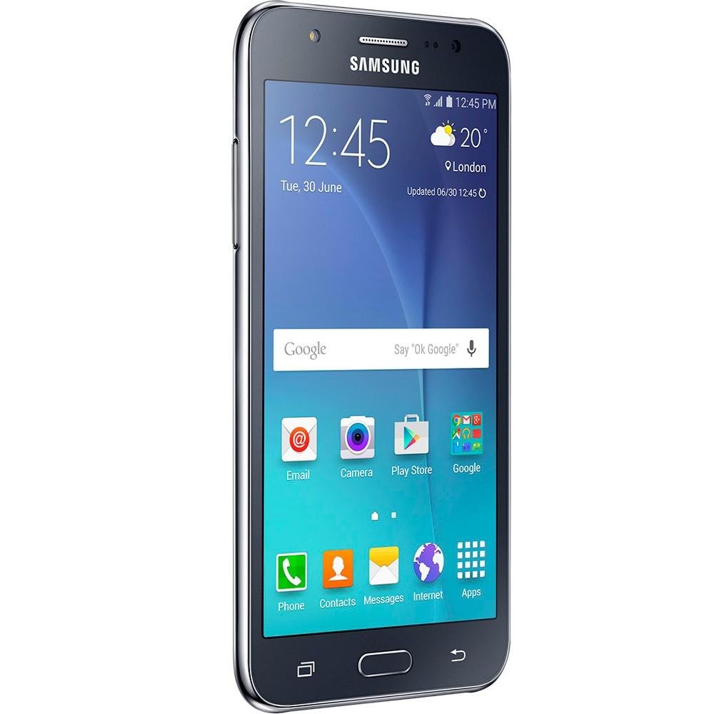 Smartphone Samsung Galaxy J5 Duos SM-J500M/DS, Quad Core 1.2Ghz, Android 5.1, Tela 5, 16GB, 13MP, 4G, Dual Chip, Desbl - Preto