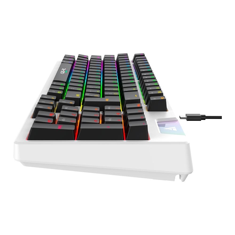 Teclado Mecanico Gamer Force One Yari, RGB, Switchs ( Balão.info) Amarelo, Keycap Personalizável, Hotswap, Cabo Removível, Branco - FR.TC.YA.01 - foto 3