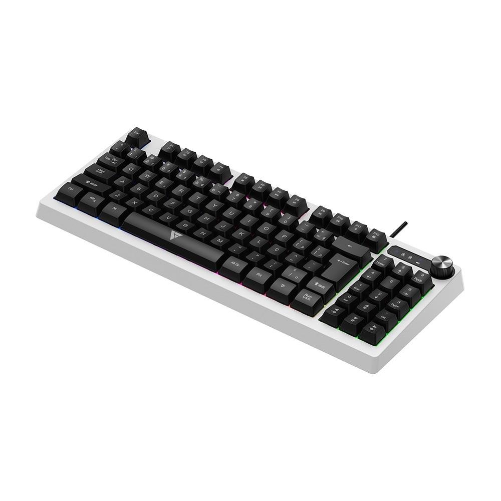 Teclado Gamer Force One Spectre, RGB, Formato Especial De Membrana, Branco - FR.TC.SP.01 Teclado Gamer Force One Spectre, RGB, Formato Especial De Membrana, Branco - FR.TC.SP.01