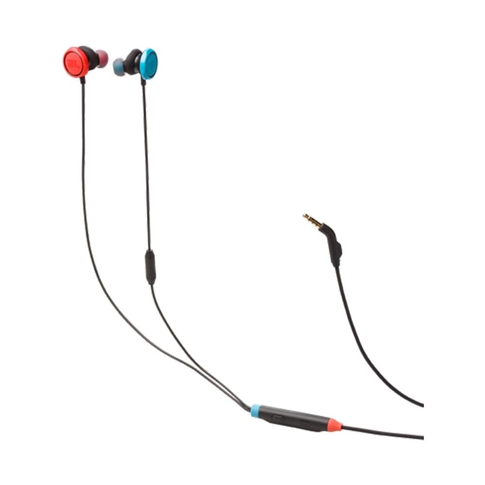Imagem 2 de 6 do produto Fone de Ouvido Gamer Intra-Auricular JBL Quantum 50N, Som JBL QuantumSOUND, Azul e Vermelho - 28913839