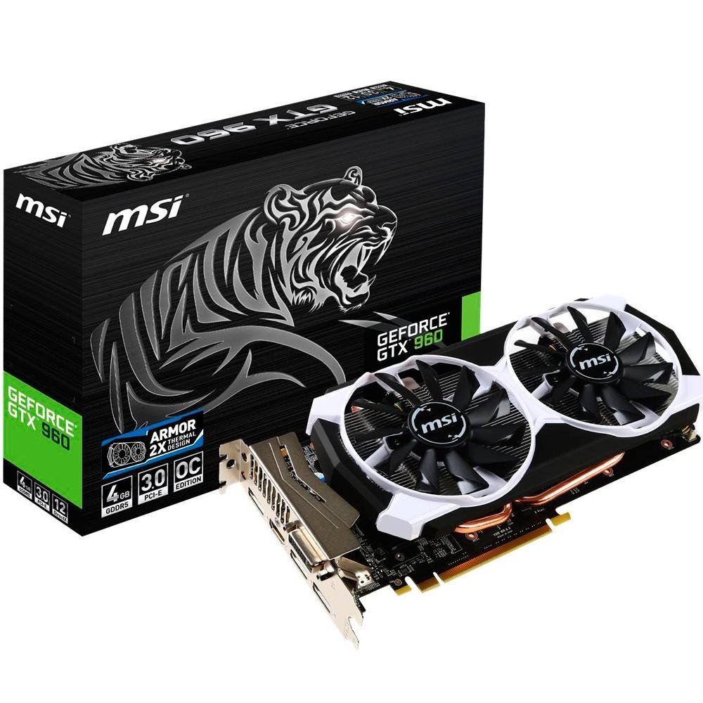 Placa de Vídeo VGA MSI GeForce GTX 960 4GB DDR5 128 Bit PCI
