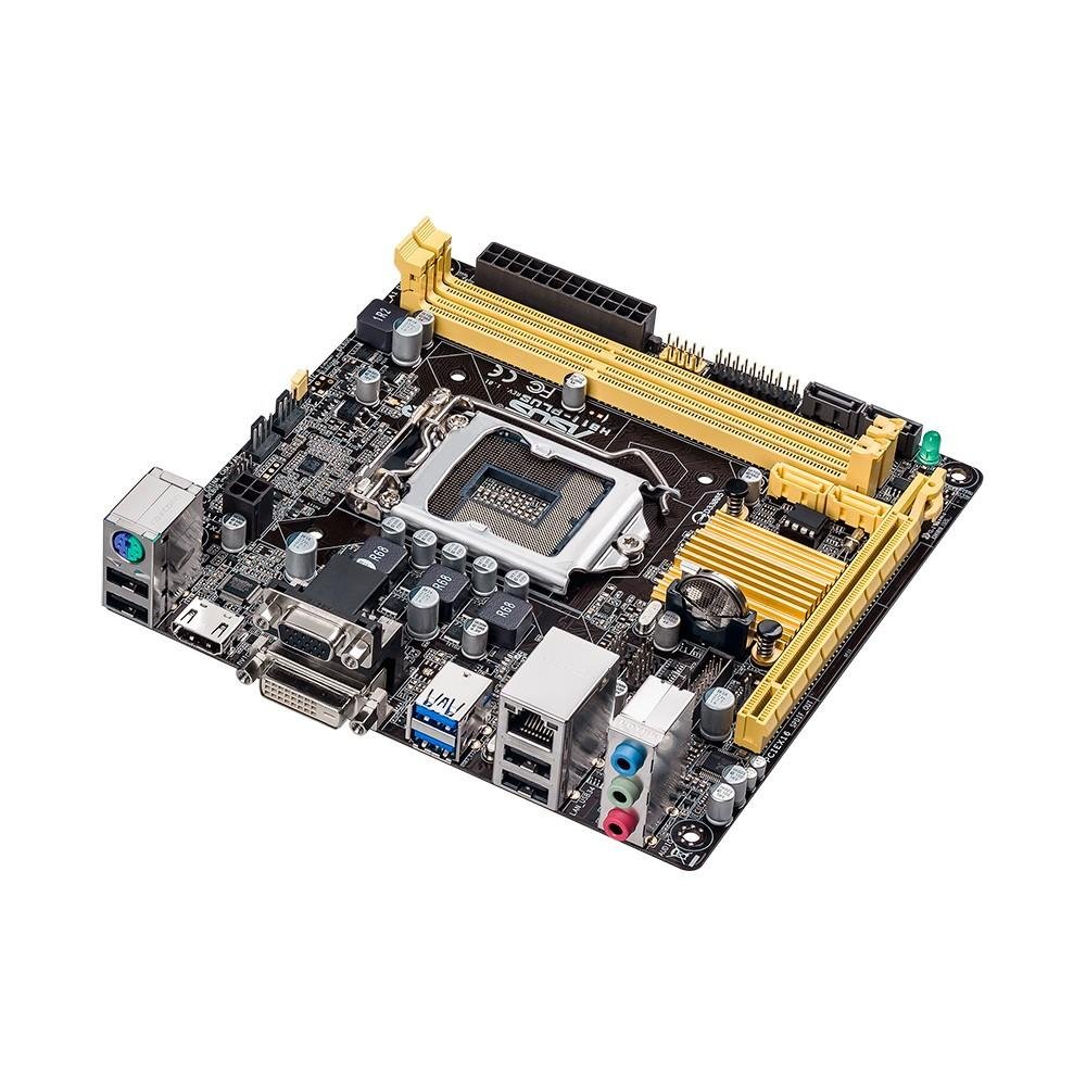 Placa-Mãe ASUS p/ Intel LGA 1150 mini-ITX H81I-PLUS, 2xDDR3, HDMI/DVI/VGA, USB 3.0 Boost, Digi+VRM, Capacitores Sólidos, Bios UEFI