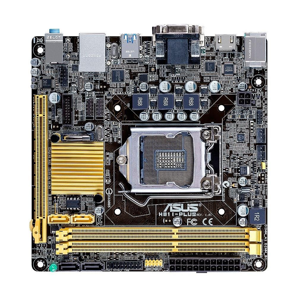 Placa-Mãe ASUS p/ Intel LGA 1150 mini-ITX H81I-PLUS, 2xDDR3, HDMI/DVI/VGA, USB 3.0 Boost, Digi+VRM, Capacitores Sólidos, Bios UEFI