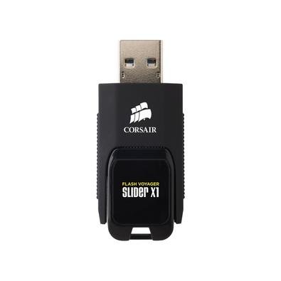 Pen Drive 256GB Corsair Voyager Slider X1, USB 3.0, Leitura de 130MB/s, Preto - CMFSL3X1-256GB
