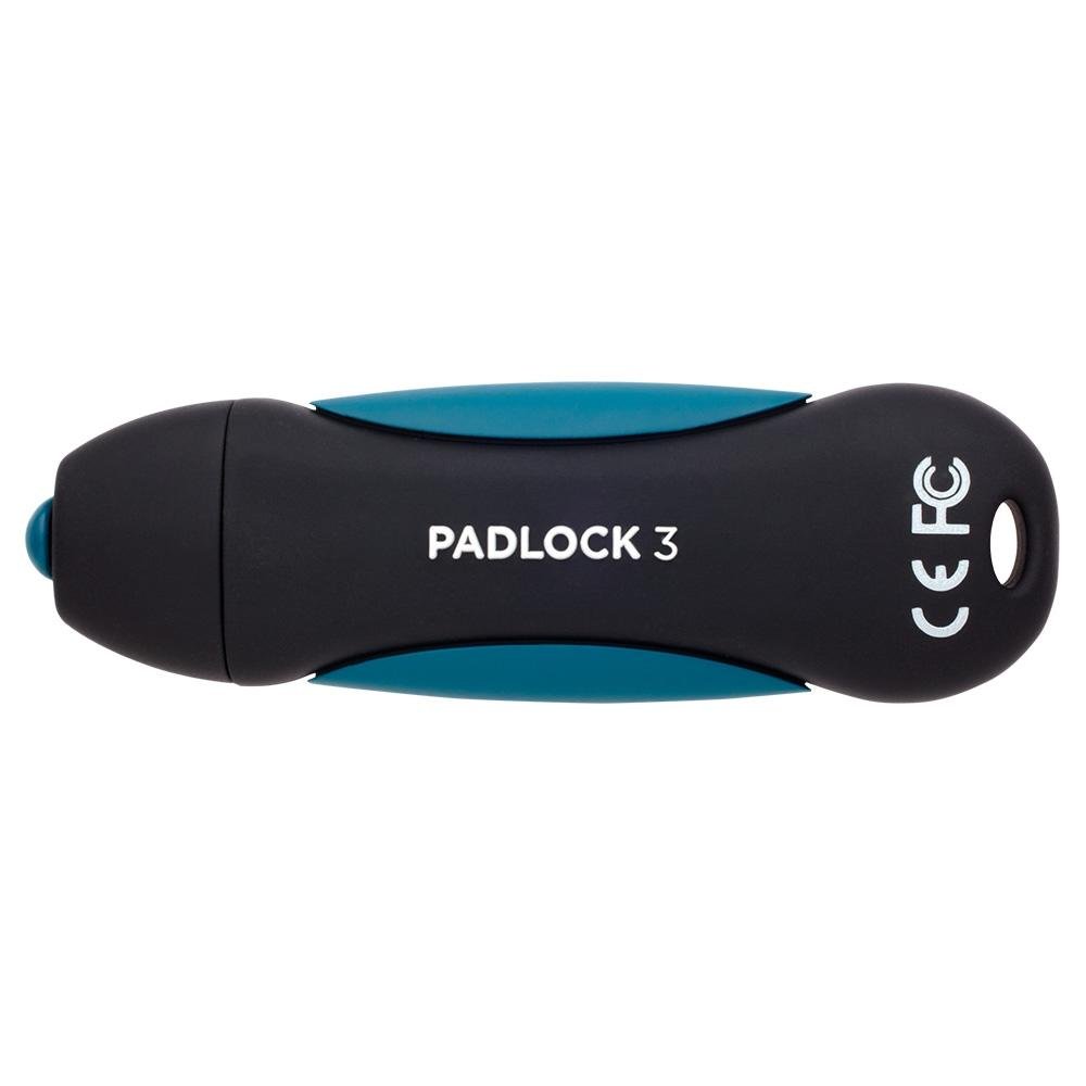 Pen Drive 256GB ( Balão.info) Padlock 3, USB 3.0, com Criptografia, Resistente à Água e Choque, Azul e Preto - CMFPLA3B-256GB - foto 4