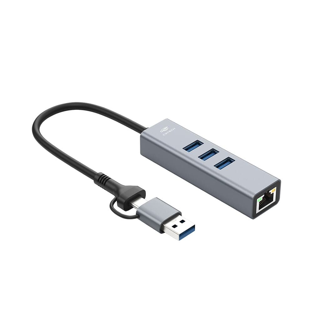 HUB C3Tech USB-C/A 3.0, para 3x USB 3.0, Ethernet, Preto - HU-( Balão.info - foto 2