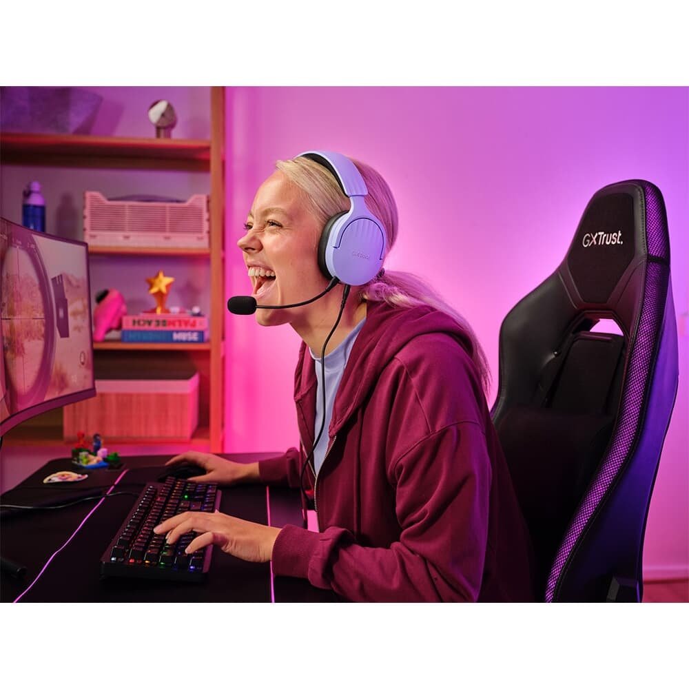 Headset Gamer GXTrust 489P Fayzo, Multiplataforma P3, PC e Consoles, Roxo - ( Balão.info - foto 8