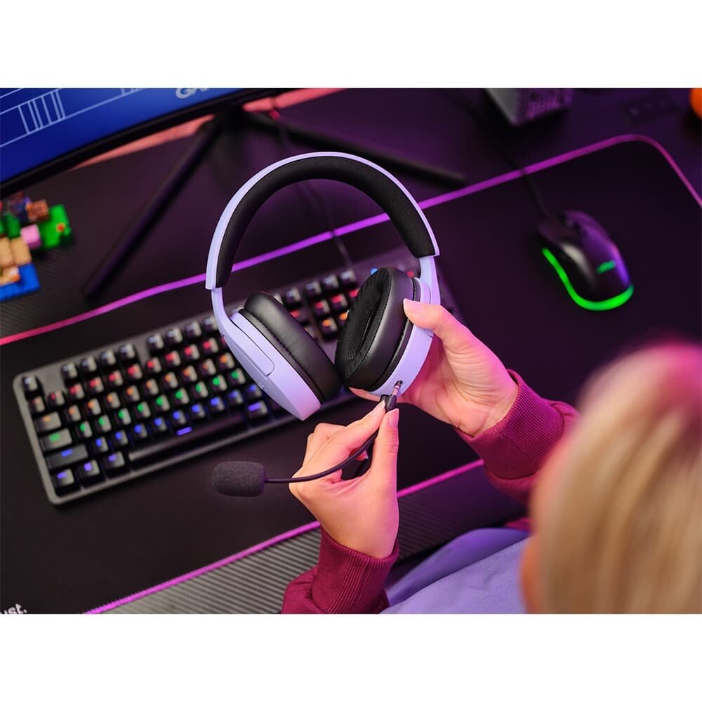 Headset Gamer GXTrust 489P Fayzo, Multiplataforma P3, PC e Consoles, Roxo - ( Balão.info - foto 9