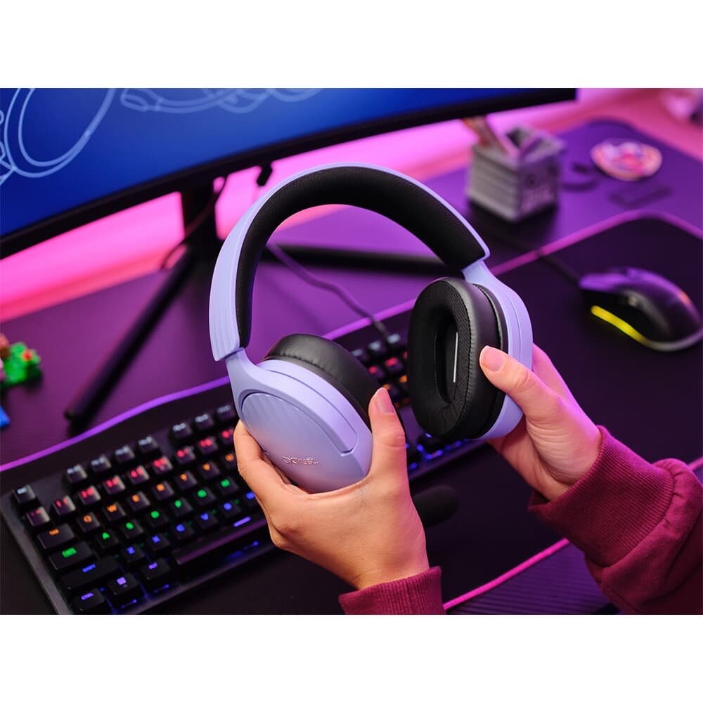 Headset Gamer GXTrust 489P Fayzo, Multiplataforma P3, PC e Consoles, Roxo - ( Balão.info - foto 11