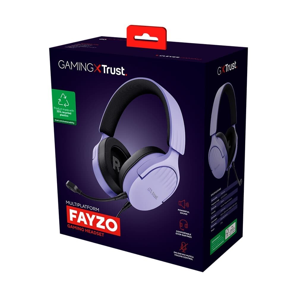 Headset Gamer GXTrust 489P Fayzo, Multiplataforma P3, PC e Consoles, Roxo - ( Balão.info - foto 7